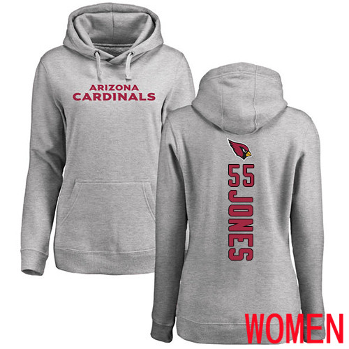 Arizona Cardinals Ash Women Chandler Jones Backer NFL Football #55 Pullover Hoodie Sweatshirts->arizona cardinals->NFL Jersey